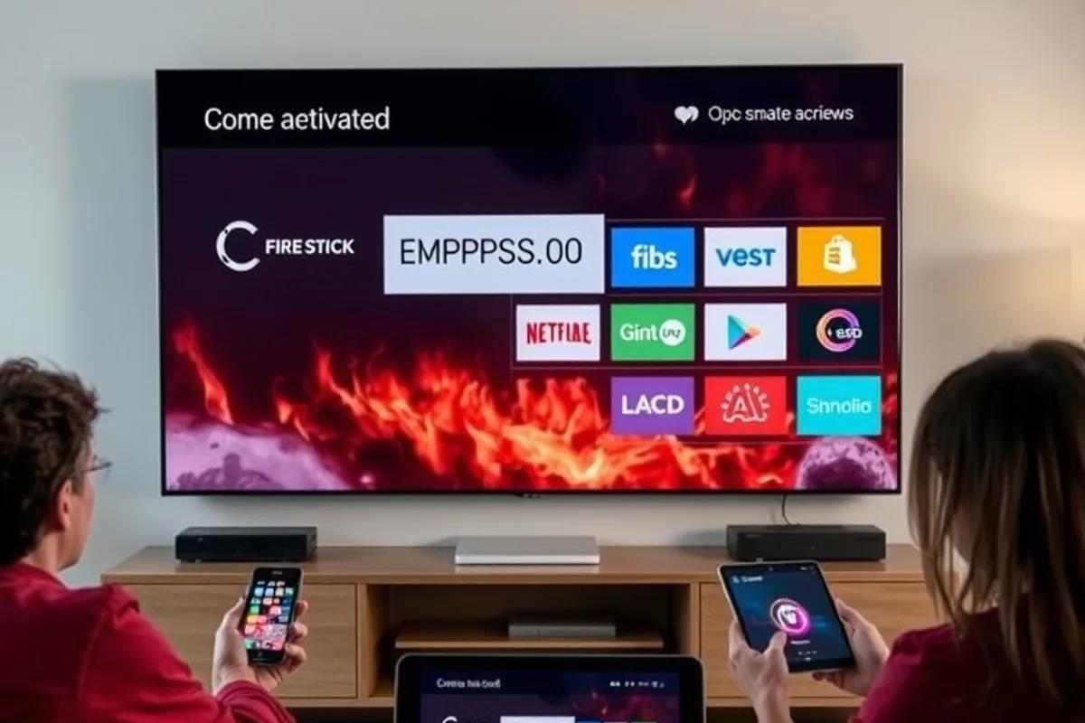 One IPTV code activated on Fire Stick, Smart TV, iPhone, tablet and laptop screens at the same time